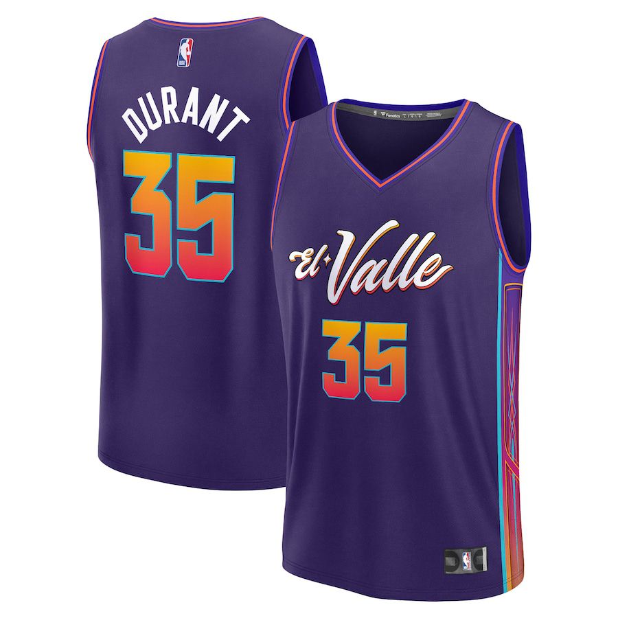 Men Phoenix Suns #35 Kevin Durant Fanatics Branded Purple City Edition 2023-24 Fast Break NBA Jersey